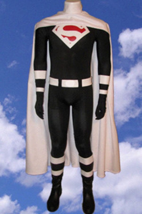 Dark Superman Cosplay Halloween Costume Black White